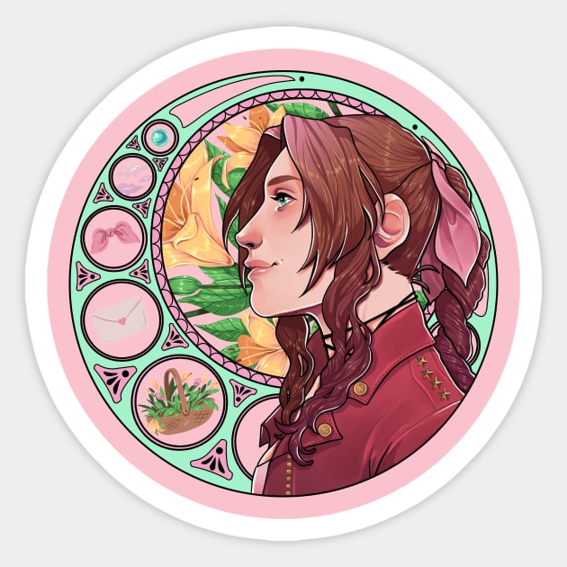 Aerith Nouveau Sticker by almahime